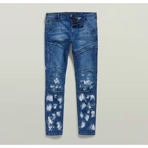 NWT $230 G STAR RAW MEN'S JEANS 36X34 Rackam 3D Skinny Jeans PAINTED